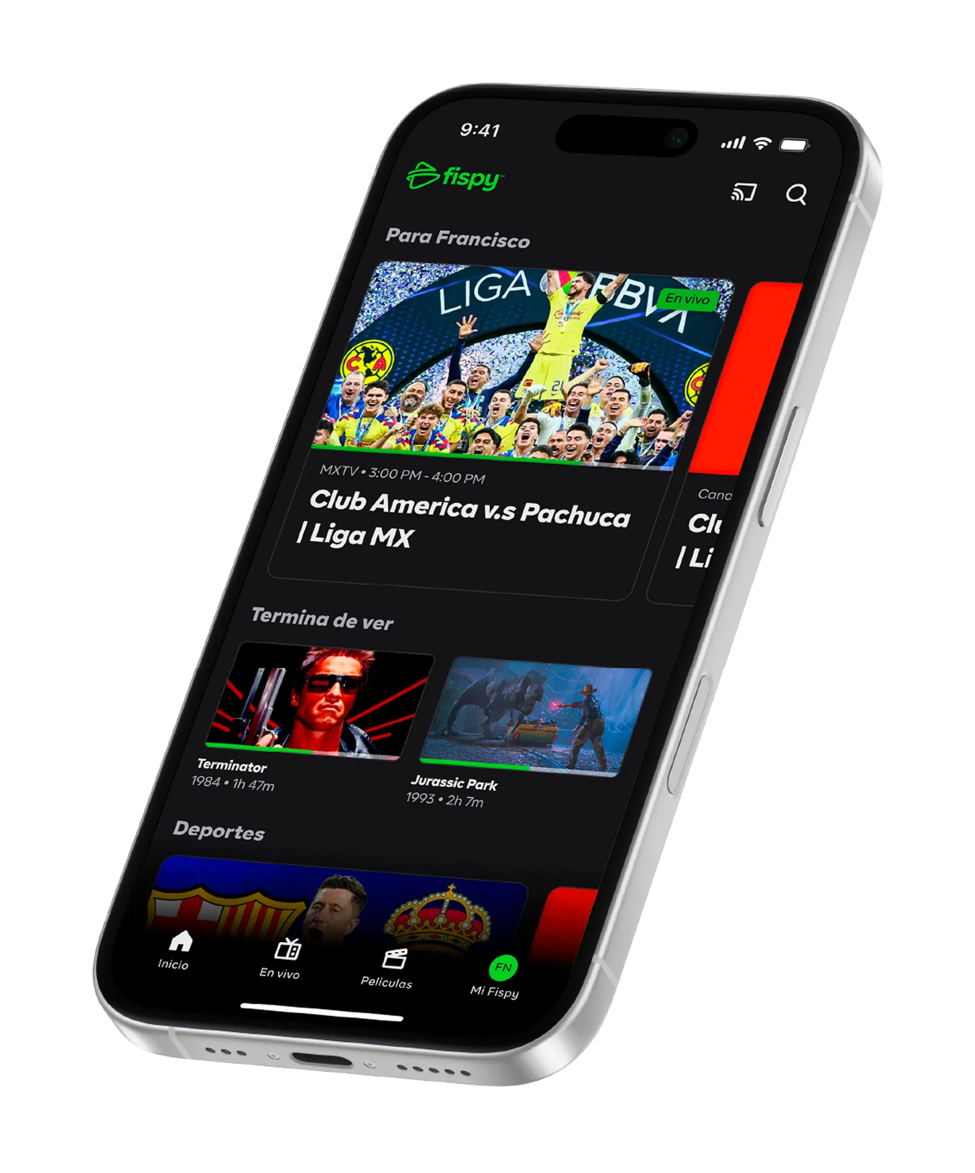 phone showing fispy app